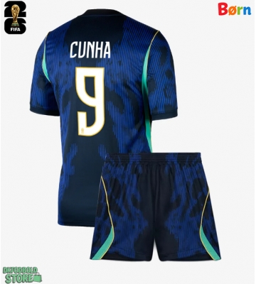 Brasilien Matheus Cunha #9 Replika Babytøj Udebanesæt Børn VM 2026 Kortærmet (+ Korte bukser)